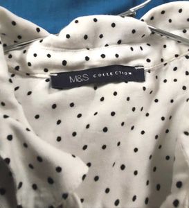 Xxl Ivory Shirt With Black Polka Dots