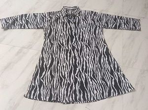 Zebra Print Shirt Dress