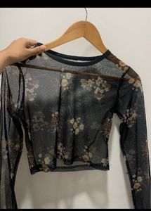Mesh Floral Top(with Garment)