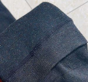 Imported Black Golden Glittered Seamless Stockings