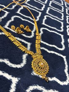Gold-toned Necklace and Earring Set