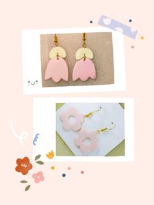 Combo Pastel Pink Floral Earrings