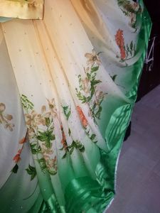 Super Tricolour Soft Georgette Saree