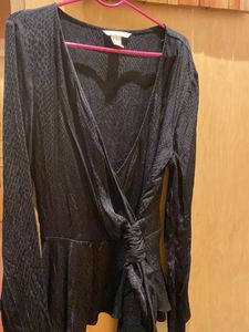 Black Satin Stylish Top
