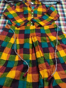 Colorful Plaid Print Dress