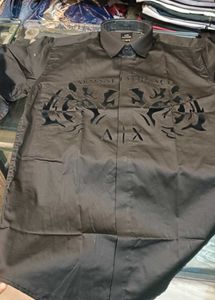 Tiger Print Black Shirt