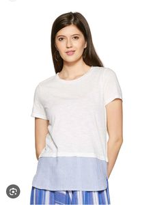 H&M Cute White & Blue Top