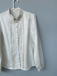 Laced Shirt Style Korean Top
