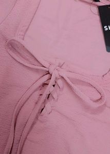 Pink Halter Neck Crop Top