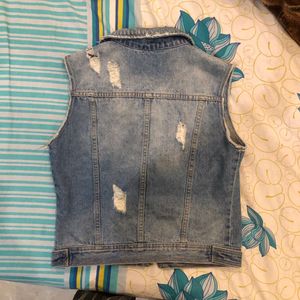 Distressed Denim Vest