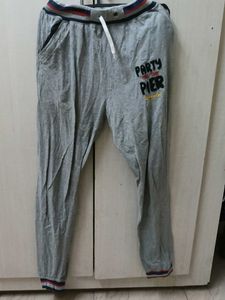 Pink Cropped Joggers And Grey Full Length Jogger