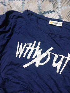 Navy Blue Crop Top