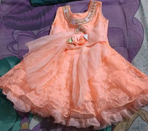 Cute Peach Party Dress