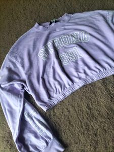 Lavender Cropped Sweatshirt