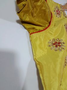 Mustard Gold Embroidery Kurtas(Women's)