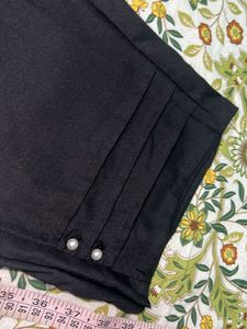 Black Palazzo with Pearl Detail