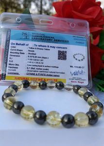 Citrin Pyrite Certified Brecelet