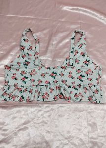 Floral Ruffle Crop Top