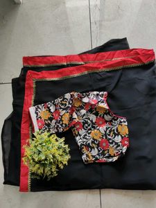 One Time Used Saree With Blouse