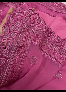 Pink Chiffon Party Saree