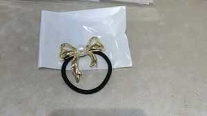 Gold Bow Hair Tie