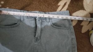 Grey Denim Skirt For Women
