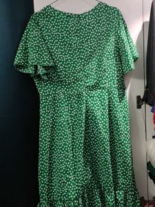 Green Knee Length Dress