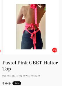 Geet Pastel Pink Halter Neck Top