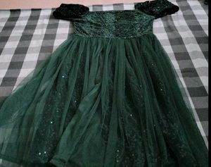Emerald Green Sequin Dress Party Wear  Price Gown