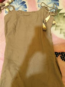 Beautiful Tan Kurti With Floral Summer Wear Top