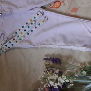 Beautiful Pink Bodycut Denim Jeans For Girls