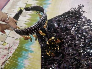 Belly Dancing Skirt with Hand Cuff &amp; Head Accesori