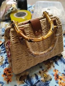 Mauritius Bamboo Bags With Wooden Handle
