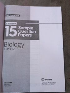ISC exam 2024 Biology Class 12th Sample Paper