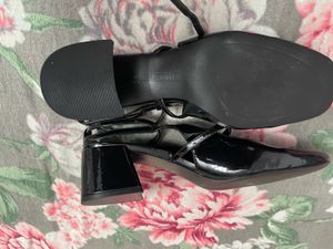 Black Patent Ankle Strap Heels