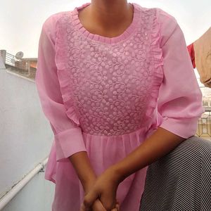 Pink Embroidered Top