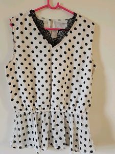 Polka Dot Sleeveless Top