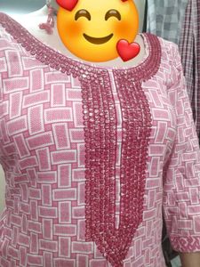 Pink Embroidered Kurta