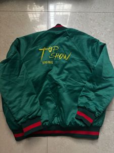 Green Satin Bomber Jacket
