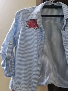 Striped Floral Shirt Size Xs