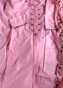 Pink Embroidered Kurta Set