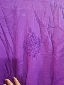 Purple Embroidered Kurta