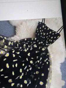 Daisy Print Tulle Mini Dress