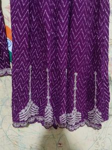 Purple Embroidered Kurta Set