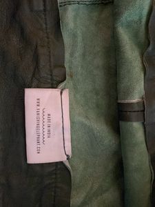 Dark Green Leather Mini Skirt