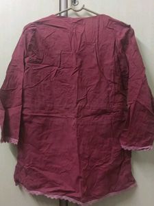 Maroon Embroidered Tunic Top