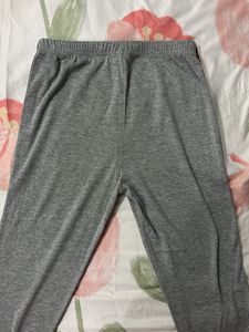 Gray Striped Leggings