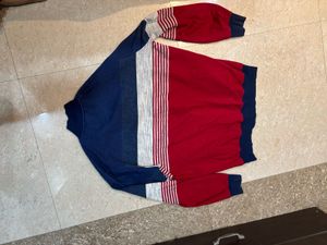 Vintage Striped Mock Neck Pullover