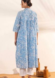 Janasya Printed A Line Kurti - Pure Cotton