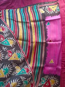 Resham Silk Batik Print Saree